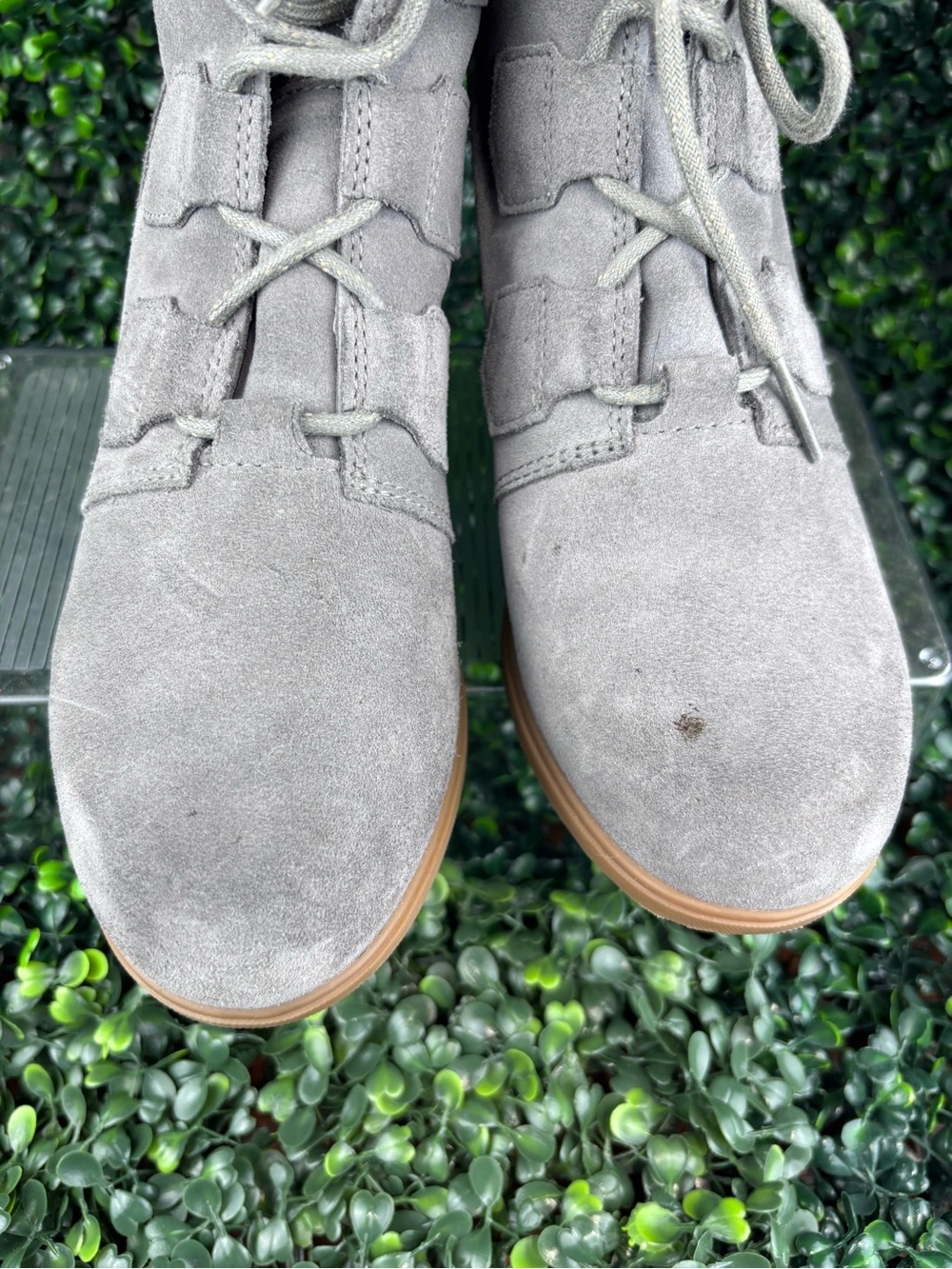 Sorel Light Gray Suede Lace-Up Ankle Booties Size 8.5 Woman - Picture 6 of 11